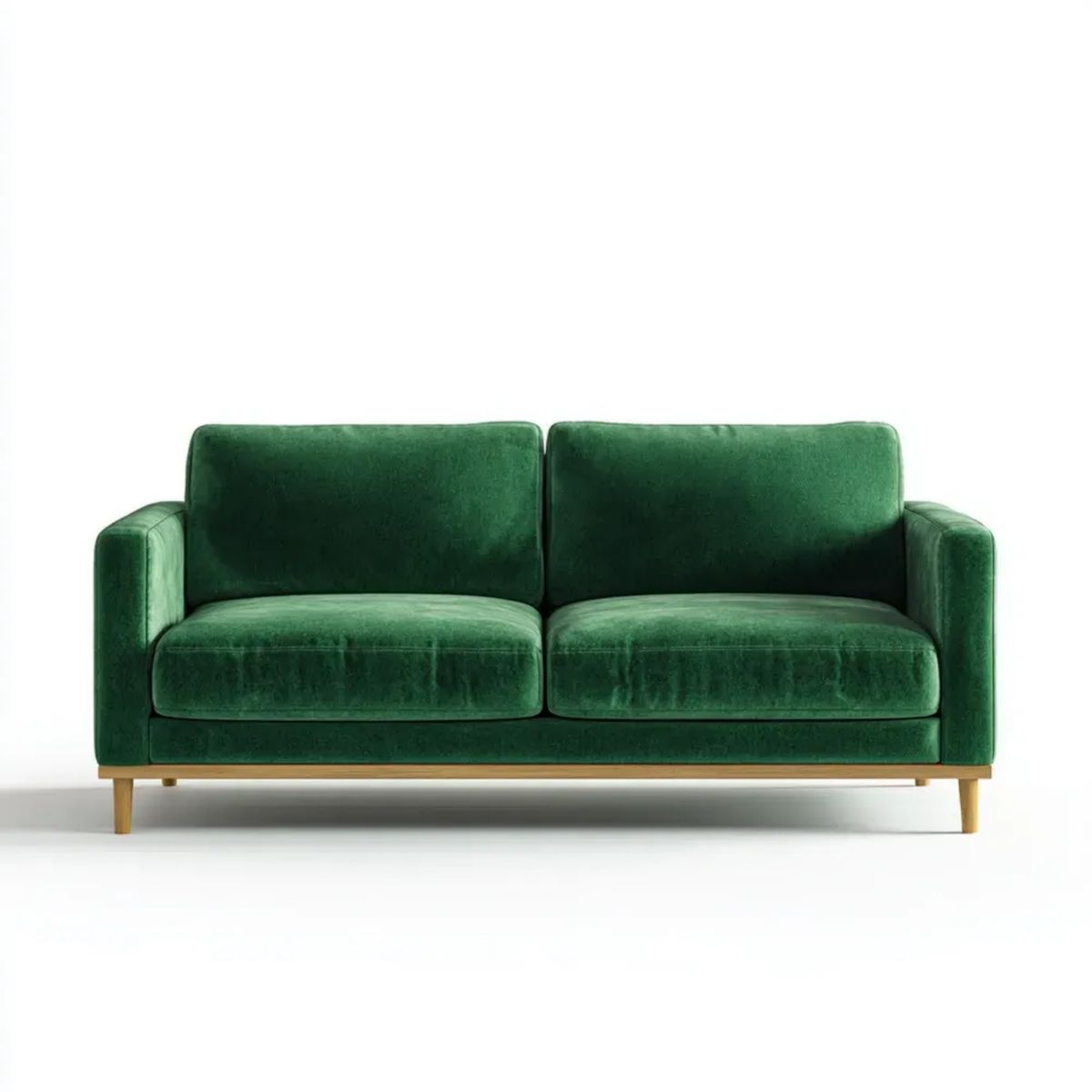 Dwuosobowa sofa z aksamitu, ciemnozielona, 160 x 85 x 85 cm