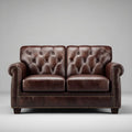 Sofa dwuosobowa brązowa ze skóry syntetycznej PU 160 x 90 x 78 cm