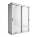Biała szafa przesuwna z płyty MDF i szkła ornamentowego 180 × 60 × 220 cm