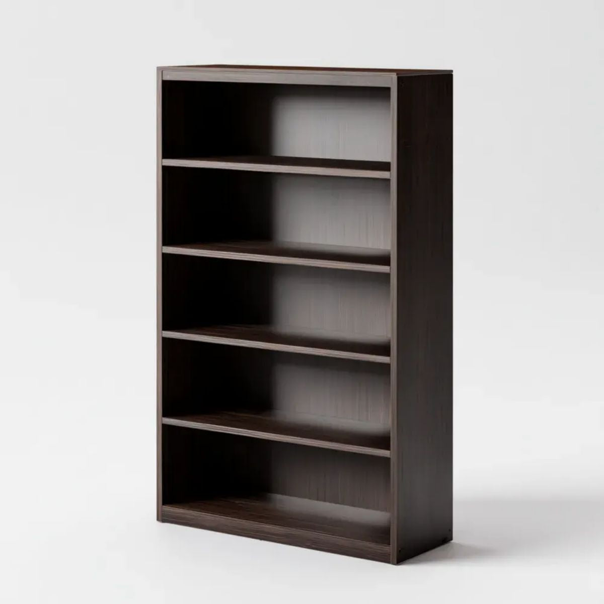 Regał biblioteczny z 5 otwartymi przegrodami w kolorze wenge, z płyty wiórowej laminowanej, 80 x 30 x 180 cm