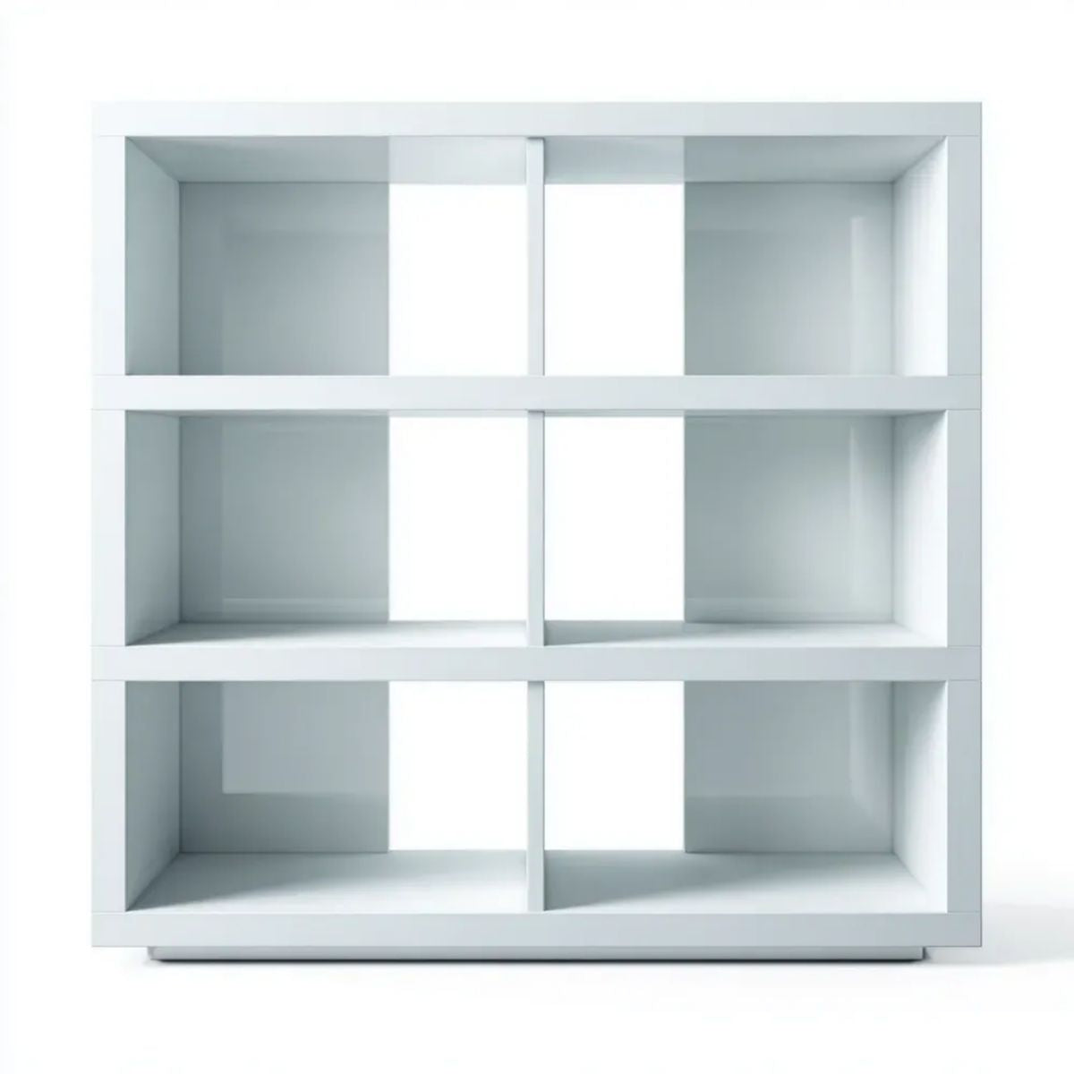 Biały regał z płyty laminowanej 120 x 39 x 120 cm, 6 otwartych przegródek