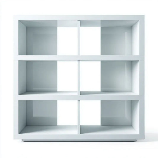 Biały regał z płyty laminowanej 120 x 39 x 120 cm, 6 otwartych przegródek