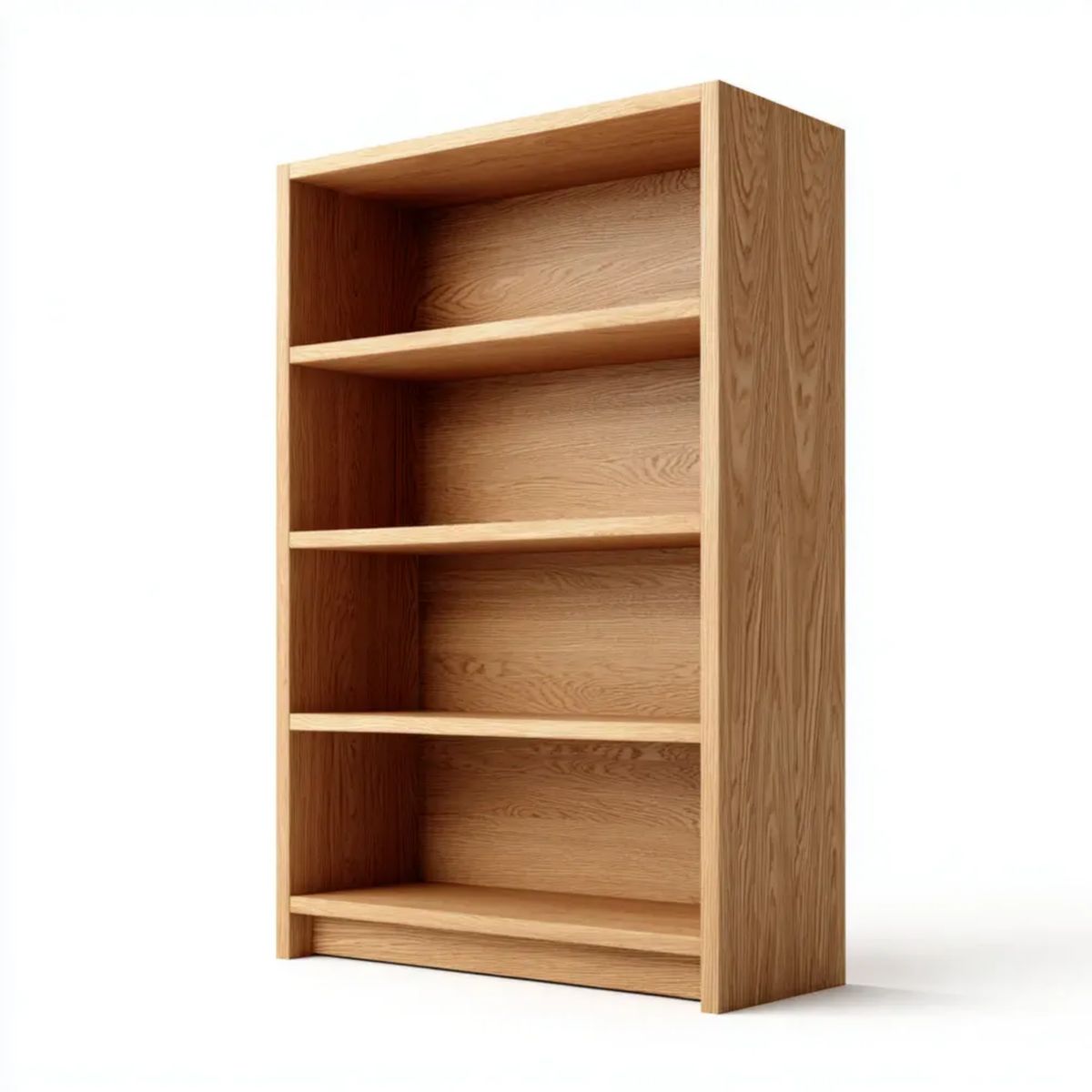 Regał na książki z 4 półkami MDF w kolorze jasnego dębu, 80 × 30 × 180 cm