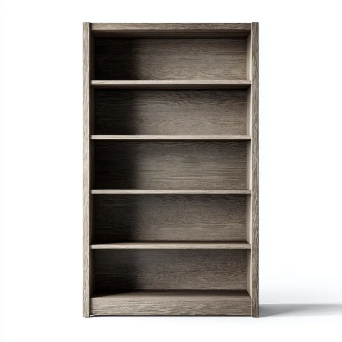 Regał biblioteczny z płyty wiórowej w kolorze szarego dębu, 180 x 90 x 30 cm