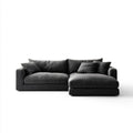 Grafitowa sofa narożna z szezlongiem z tkaniny, prawostronna, 280 × 165 × 85 cm