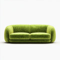 Dwuosobowa sofa z aksamitu poliestrowego, zielona, 180 x 90 x 75 cm, zaokrąglona