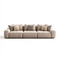 Beżowa sofa trzyosobowa z poliestru, 310 × 105 × 85 cm