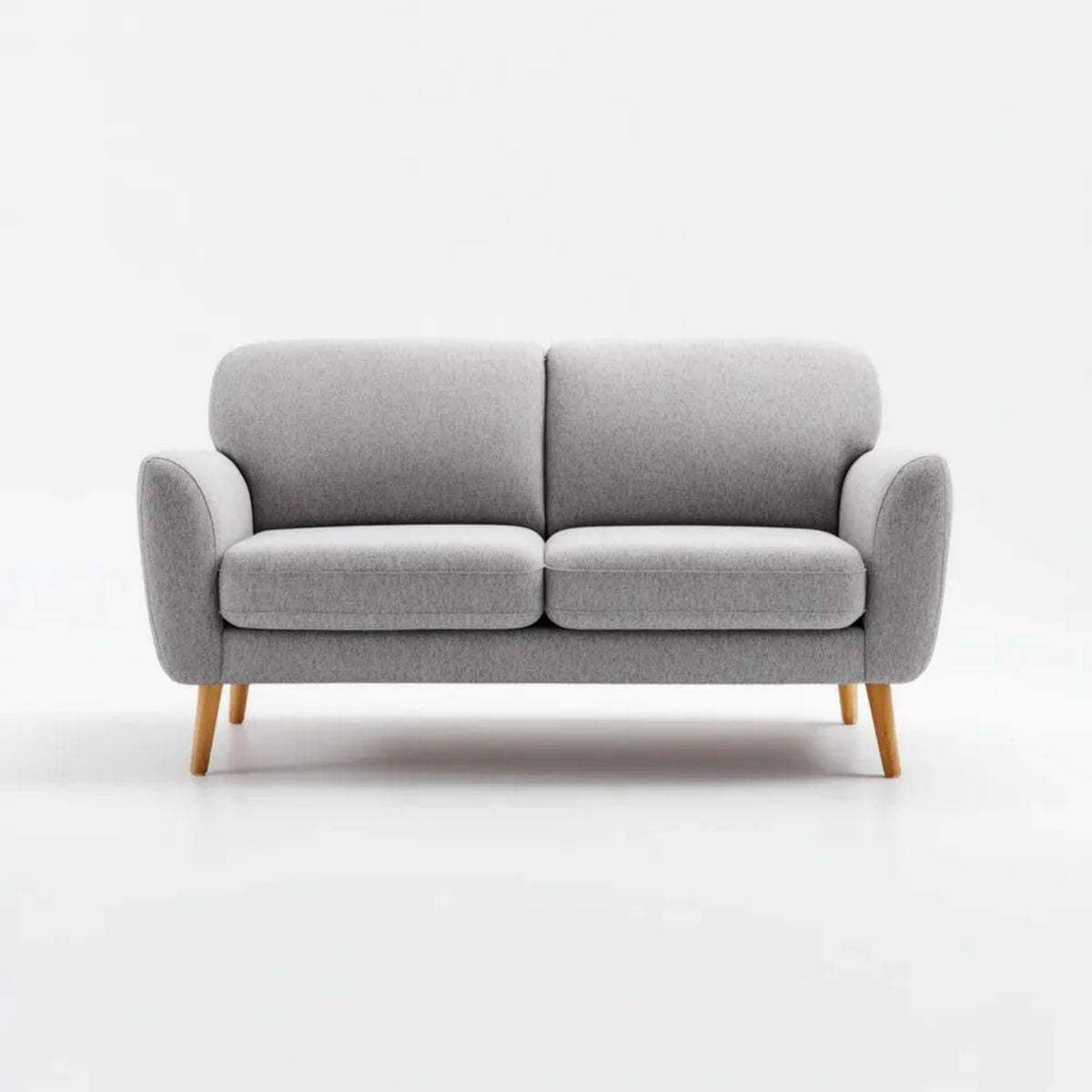 Sofa 2-osobowa szara z tapicerką poliestrową, 145 x 78 x 84 cm