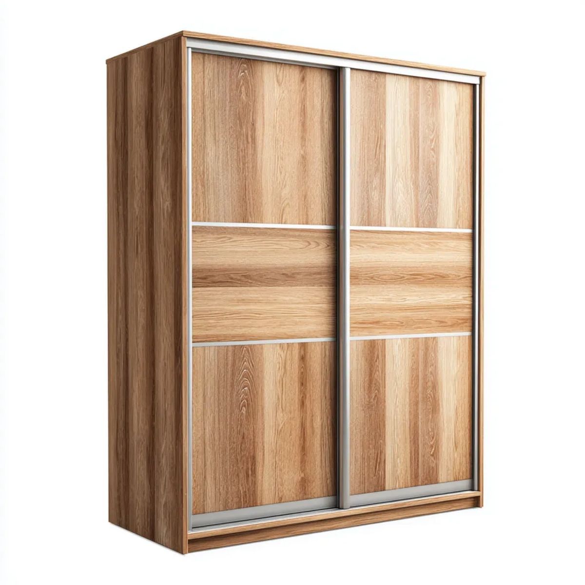 Szafa przesuwna drewniana Dąb Sonoma/Srebrny 180 × 60 × 215 cm, 2 drzwi