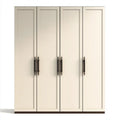 Szafa garderobiana 4-drzwiowa kremowa z płyty MDF 200 x 60 x 220 cm