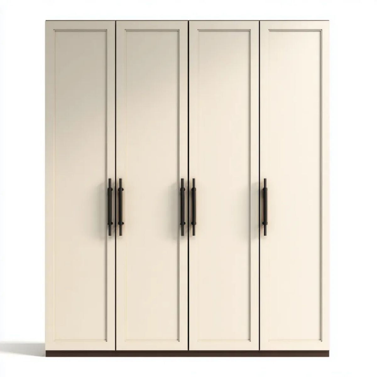 Szafa garderobiana 4-drzwiowa kremowa z płyty MDF 200 x 60 x 220 cm