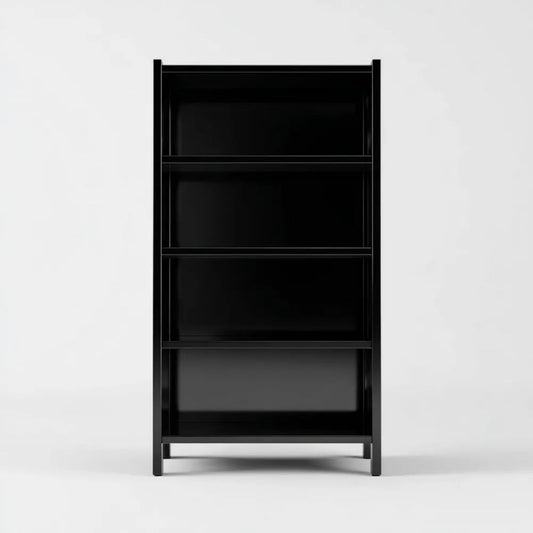 Czarny stalowy regał stojący 80 × 30 × 180 cm, 4 półki