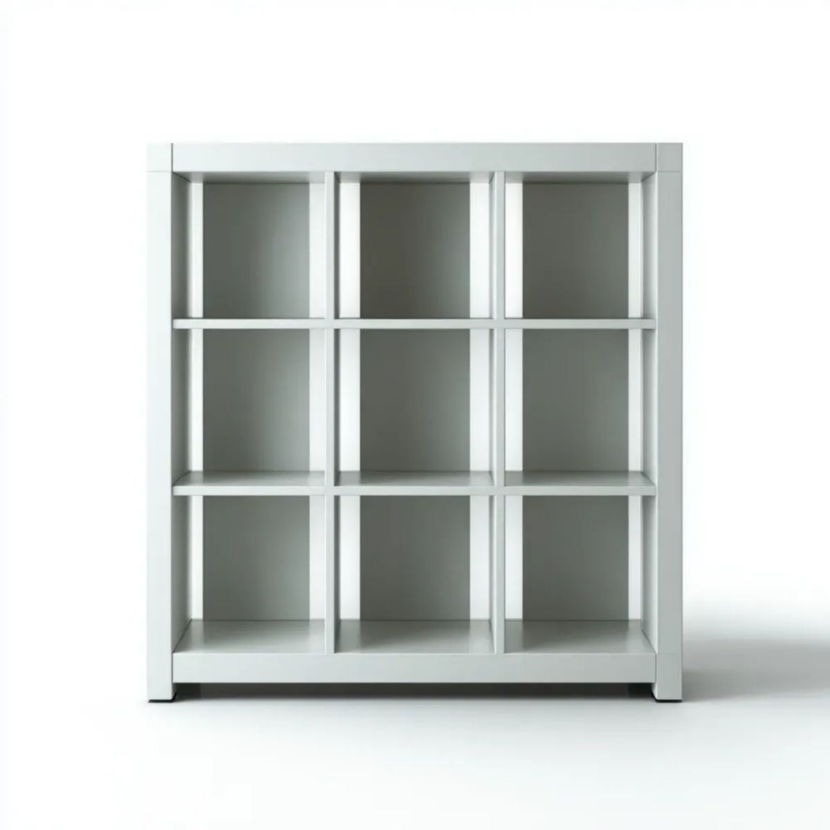 Biały regał z 9 otwartymi półkami z płyty MDF, 90 × 30 × 100 cm
