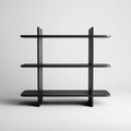 Czarny regał stojący z płyty MDF 100 x 30 x 100 cm, 3 półki