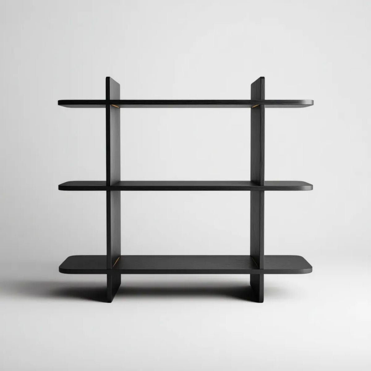 Czarny regał stojący z płyty MDF 100 x 30 x 100 cm, 3 półki