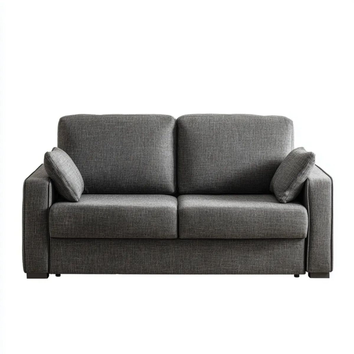 Dwuosobowa sofa tapicerowana tkaniną poliestrową, ciemnoszara, 160 x 88 x 85 cm