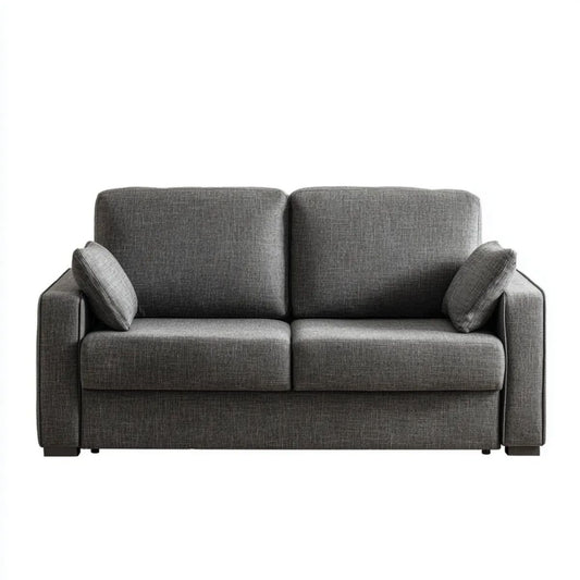 Dwuosobowa sofa tapicerowana tkaniną poliestrową, ciemnoszara, 160 x 88 x 85 cm