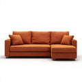 Sofa narożna z prawostronnym szezlongiem w kształcie L, ceglastopomarańczowa, poliester, 250 × 160 × 85 cm