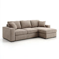 Sofa narożna w kształcie L z prawostronnym szezlongiem, taupe, tapicerowana tkaniną, 250 x 160 x 85 cm
