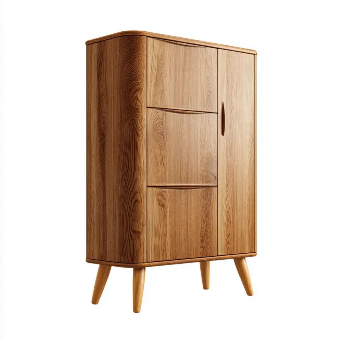 Drewniana szafa dębowa 100 × 45 × 180 cm z 1 drzwiami i 3 szufladami